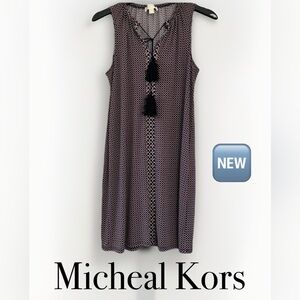 Michael Kors Garnet and Black With Tassels NWT $159 Dress Size Large
